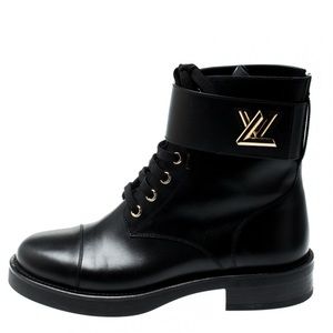 LV Black Leather Boots